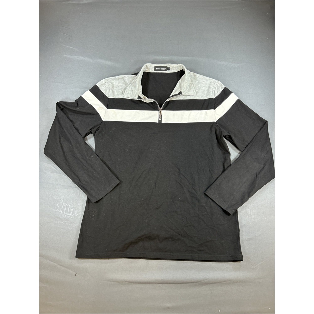 long-sleeve, quarter-zip colorblock polo shirt by Hood Crow